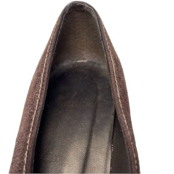 Stuart Weitzman Brown Suede Kitten Heel Pumps, size 8N - Picture 11 of 11
